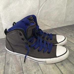 Converse men’s 9 woman’s 10 hi tops gray casual